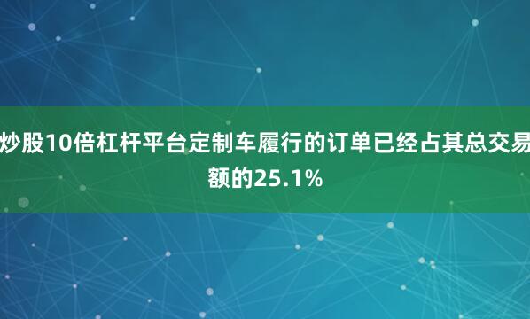 炒股10倍杠杆平台定制车履行的订单已经占其总交易额的25.1%